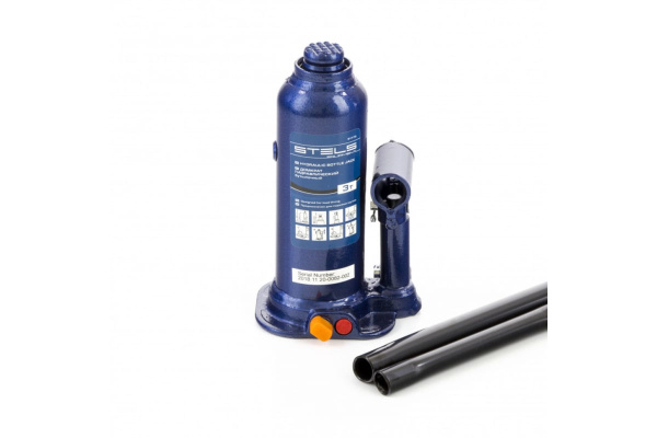 Гидравлический бутылочный домкрат, 4 т, h подъема 188–363 мм, в пластиковом кейсе STELS 51174