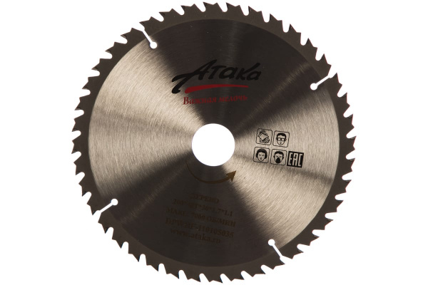 Диск пильный тонкий (200 мм; 40T; 30 мм) по дереву профи АТАКА 8078740