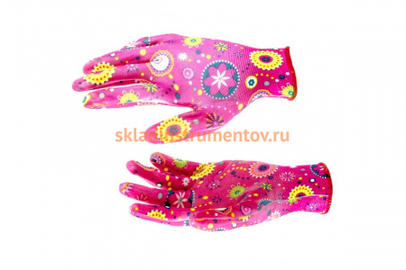 Садовые перчатки PALISAD  из полиэстера с нитриловым обливом, красные, M PALISAD 67746