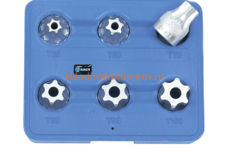 Набор головок-бит 1/2", TORX с отверстием под штифт 6 шт. AIST 406806T 00-00015084