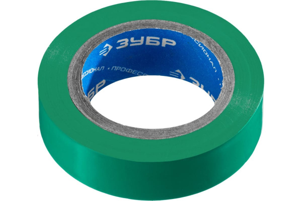 Изолента Зубр ЭЛЕК-10 ПВХ не поддерживает горение 10м /0 13х15мм/ зеленая 1233-4_z02