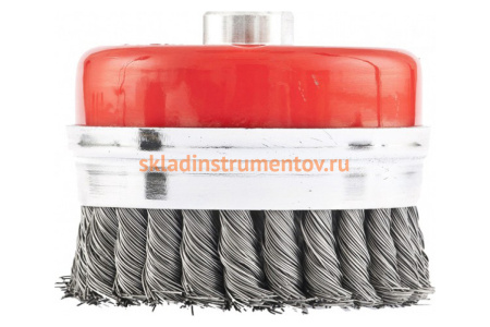 Щетка Matrix для УШМ Heavy Duty 100 мм М14 "чашка" крученая металлическая проволока 74672