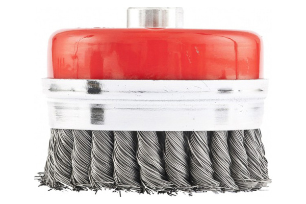 Щетка Matrix для УШМ Heavy Duty 100 мм М14 "чашка" крученая металлическая проволока 74672