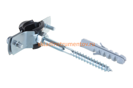 Сантехнический хомут для труб СИБРТЕХ 16-20, резиновый уплотнитель 48163