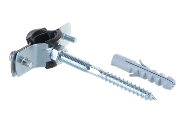 Сантехнический хомут для труб СИБРТЕХ 16-20, резиновый уплотнитель 48163