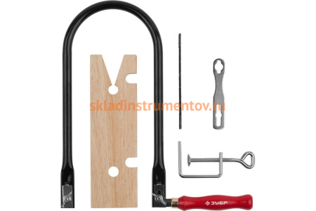 Набор Зубр Мастер для выпиливания лобзик ручной полотна по дереву струбцина затяжной ключ направляющий упор 10 предметов 15310-H10