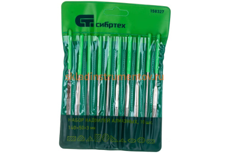 Набор алмазных надфилей 140х50х3, 10шт СИБРТЕХ 158327