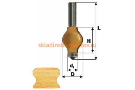 Фреза кромочная фигурная (32х38 мм; хвостовик 12 мм) Энкор 46417