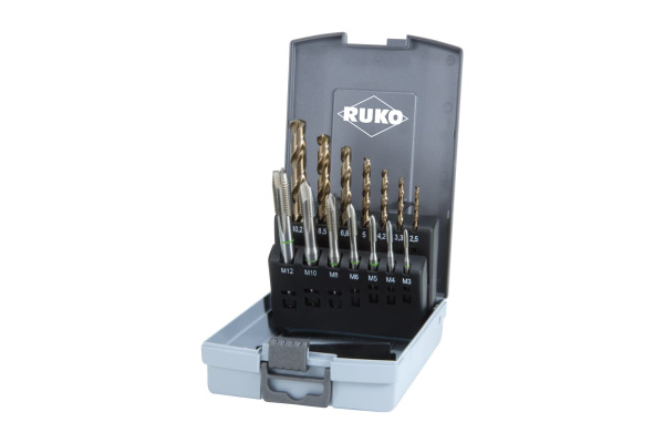 Набор машинных метчиков Ruko M3-М12 мм HSSE-Co5 14пр 245051RO