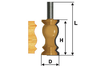 Фреза кромочная фигурная (32х57 мм; хвостовик 12 мм) по дереву Энкор 10686
