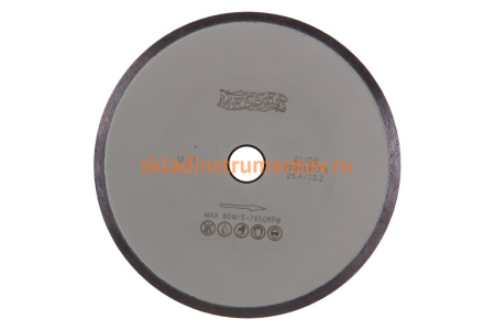 Диск алмазный сплошная кромка M/L по мрамору 200D-1.6T-7.5W-25.4/22.2 MESSER 01-25-200