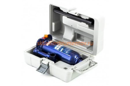 Гидравлический бутылочный кейс 5 т, h подъема 207–404 мм, в пластиковом кейсе STELS 51175