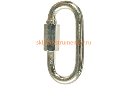 Карабин ЗУБР винтовой с муфтой, 10мм, 1 шт, оцинкованный, 304536-10