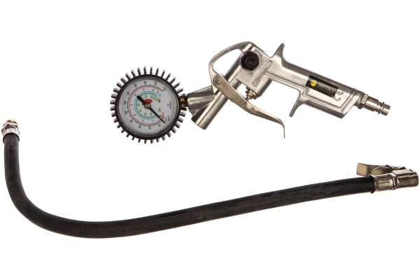 Пистолет для подкачки шин с манометром 8 АТМ металлический корпус ЭВРИКА ER-76101