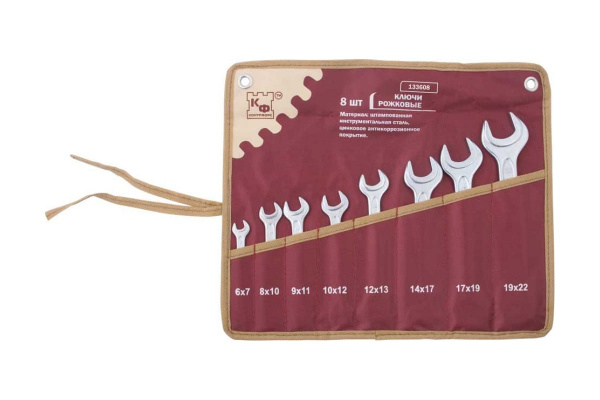 Набор рожковых ключей 6 шт, 6-19 мм Контрфорс 133606