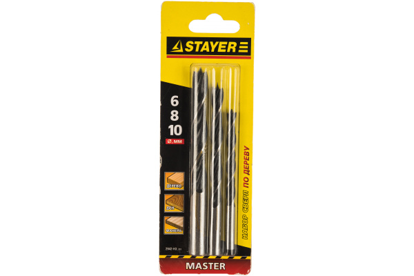 Набор сверл по дереву "MASTER" (6-10 мм; 3 шт.) STAYER 2942-H3_z01
