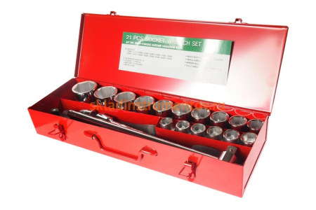 Набор шестигранных торцевых головок 3/4" 19-50мм 21шт JTC-H621M