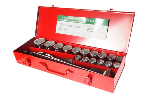 Набор шестигранных торцевых головок 3/4" 19-50мм 21шт JTC-H621M