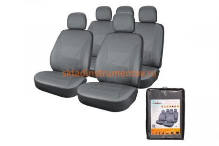 Универсальные чехлы на сиденья Airline CARDINAL, 11 предметов, экокожа, цвет серый ACS-UEL-01