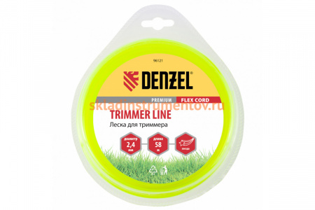 Леска для триммера звезда 2,4 мм х58 м блистер FLEX CORD DENZEL 96121