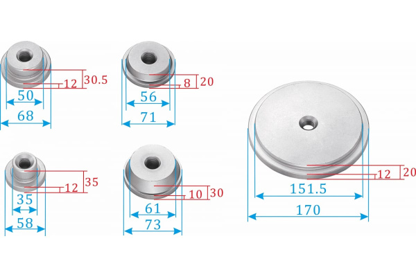 Набор приспособлений для установки подшипника дифференциала ISUZU RT50 JTC-5196