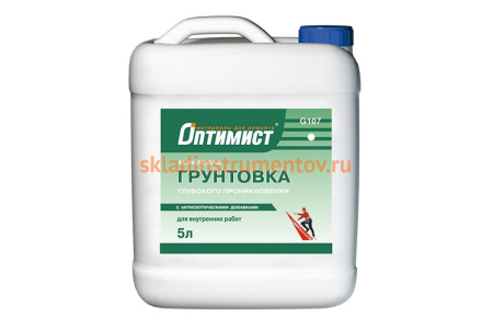 Грунт глубокого проникновения Оптимист для внутренних работ G107 5л 00-00001331