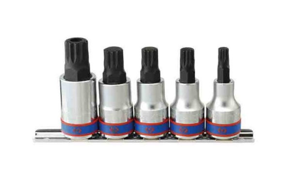 Набор торцевых насадок (1/2", SPLINE, М8-М16, 5 предметов) KING TONY 4105PR