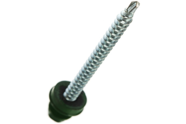 Саморезы Зубр для крепления кровельных материалов к деревянной обрешетке, цвет RAL 6002 зеленый лист, оцинкованный, 4,8x65мм, 180шт 4-300315-48-065-6002