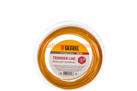 Леска для триммера звезда, 1,6мм х 15м Denzel 96169