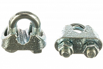 Зажим троса ЗУБР DIN 741, 6мм, 2 шт, оцинкованный, Профессионал 304416-06