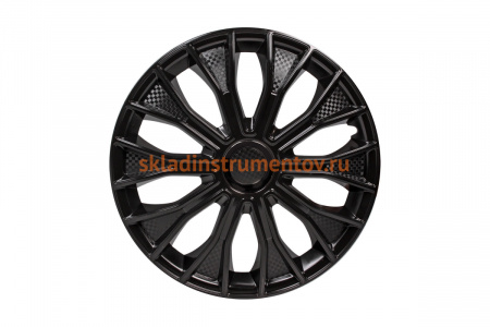 Колесные колпаки Airline 14" "Волтек", черный глянец, карбон, комплект 2 шт. AWCC-14-17
