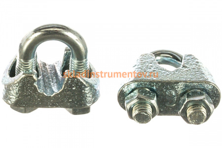 Зажим троса ЗУБР DIN 741, 6мм, 2 шт, оцинкованный, Профессионал 304416-06