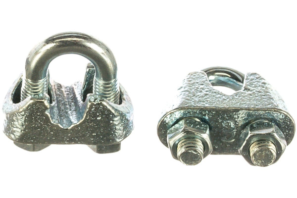 Зажим троса ЗУБР DIN 741, 6мм, 2 шт, оцинкованный, Профессионал 304416-06