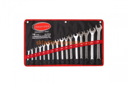 Набор ключей комбинированных P: 6-24мм 16 предметов ROCKFORCE RF-5161M