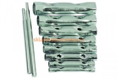 Набор торцевых ключей-трубок РемоКолор 6х22 мм, 2 воротка, сталь, 10шт 43-2-710