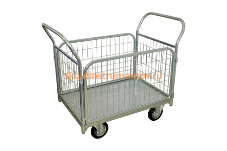 Тележка RUSKLAD платформенная с сетчатыми бортами, оцинкованная ТС Ц 5 (710х1210х200) d160мм Тележка RUSKLAD платформенная с сетчатыми бортами, оцинкованная ТС Ц 5 (710х1210х200) d160мм