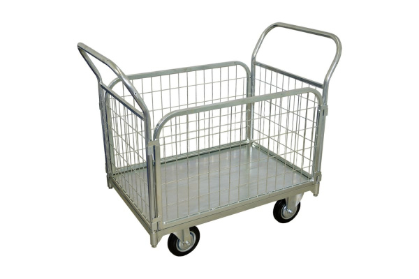 Тележка RUSKLAD платформенная с сетчатыми бортами, оцинкованная ТС Ц 5 (710х1210х200) d160мм Тележка RUSKLAD платформенная с сетчатыми бортами, оцинкованная ТС Ц 5 (710х1210х200) d160мм