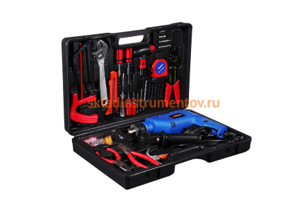 Набор инструментов РОКОТ Домашний мастер: дрель + комплект для ремонта 65 предметов 693-011