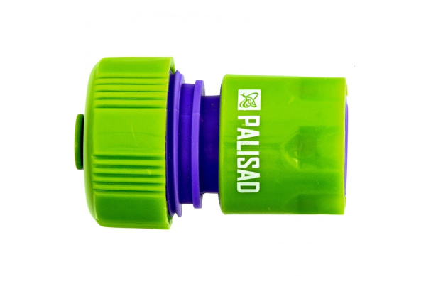 Соединитель пластмассовый быстросъемный для шланга с автостопом 3/4" PALISAD 66165 Соединитель пластмассовый быстросъемный для шланга с автостопом 3/4" PALISAD 66165