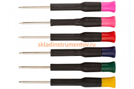 Отвертки для точных работ 6 шт. T5, T6, T7, T8, T9, T10 КУРС 56134