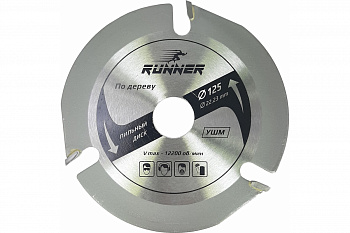 Диск пильный по дереву (125х22.2 мм; 3 зуба) для УШМ Runex 551125