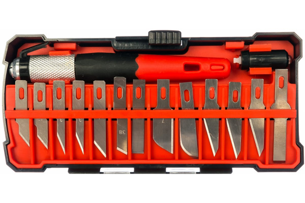 Набор лезвий для точных работ с держателем и LED фонариком VIRA 831108