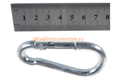 Карабин ЗУБР DIN 5299С, 8мм, 1 шт, оцинкованный, 304546-08