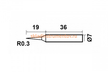 Жало конус 0.3 мм для паяльников 6PK-976NB, 6PK-976ESD-NB ProsKit 5PK-976N-B1 00247415
