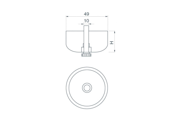 Регулируемая опора JET 221 17 мм, серая FR221P.017GR99