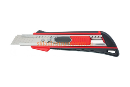 Нож 18мм, выдвижное лезвие, металлическая направляющая, двойная фиксация, эргономичная двухкомпонентная рукоятка MATRIX QUIK BLADE 78936