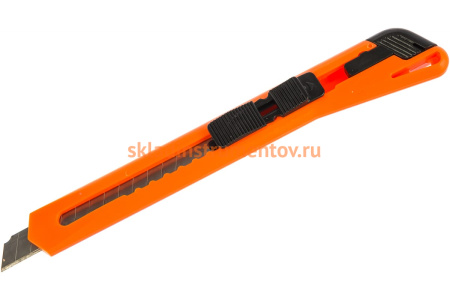 Нож 9 мм, фиксатор, цвет корпуса ассорти, упаковка с европодвесом, BRAUBERG 230914