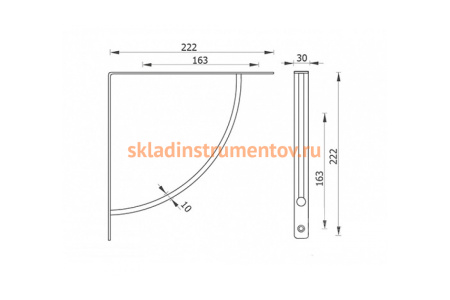 Угловой полкодержатель JET 207W сталь, мат.хром PW207S.222CM99