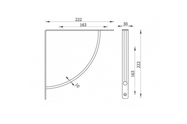 Угловой полкодержатель JET 207W сталь, мат.хром PW207S.222CM99