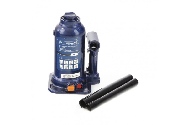 Гидравлический бутылочный телескопический домкрат 4 т подъем 170-420 мм STELS 51145